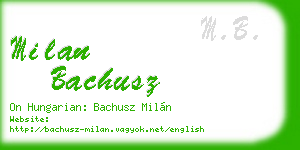 milan bachusz business card
